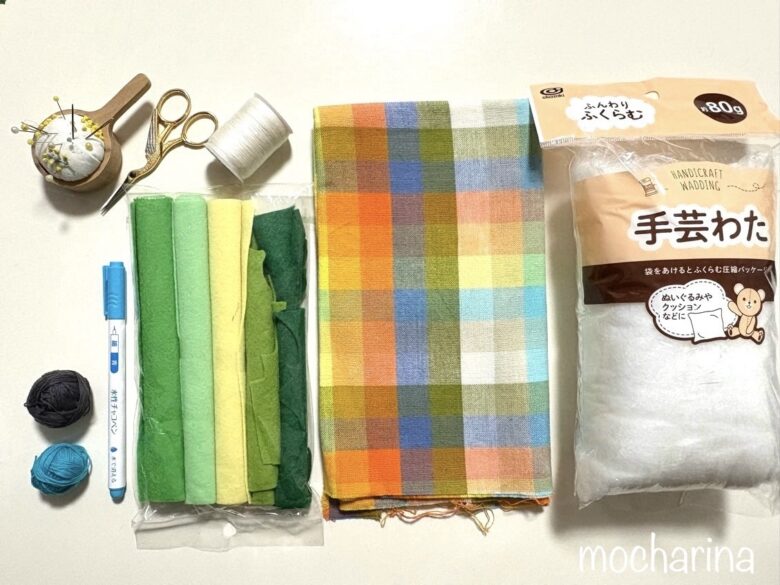 ぬいぐるみの材料の写真。