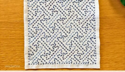 💠【セリア（Seria）】刺し子ふきん「紗綾形」の作り方とコツ｜古典模様が生む上品なリズム