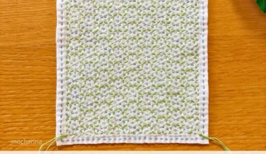 【セリア（Seria）】刺し子ふきん「毘沙門亀甲」の作り方とコツ｜幾何学模様が美しい伝統柄