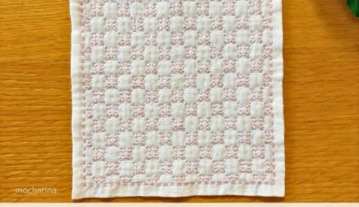 🌸【セリア（Seria）】刺し子ふきん「蜀江紋」の作り方とコツ｜八角形が連なる上品な伝統柄