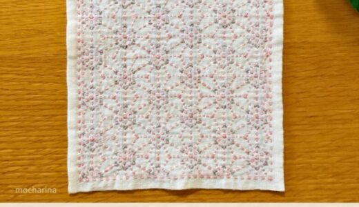 🌸春を楽しむ【セリア（Seria）】刺し子ふきん「桜」の作り方｜可愛らしい花模様で華やかに