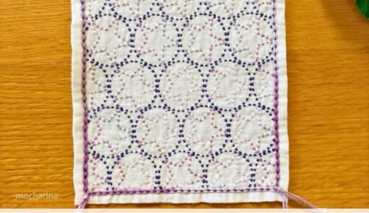 夏にぴったり【セリア（Seria）】刺し子ふきん「朝顔」の作り方とコツ｜涼しげで可愛い人気の伝統柄