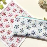 🎆【刺し子】花火模様のファスナーポーチの作り方｜セリアのキットで簡単アレンジ