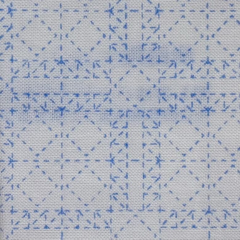 セリアの刺し子キット「枡四角」の模様の写真。