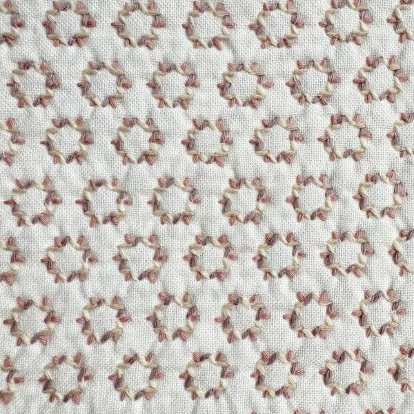 セリアの刺し子ふきん「金平糖」の写真。