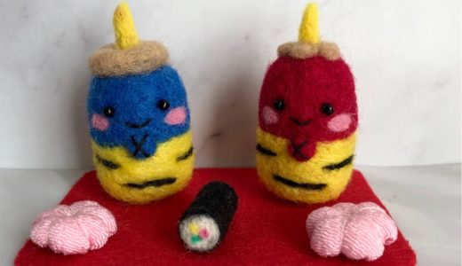 羊毛フェルト刺繍「ミケとハチワレの節分」 趣味/おもちゃ クラフト/布